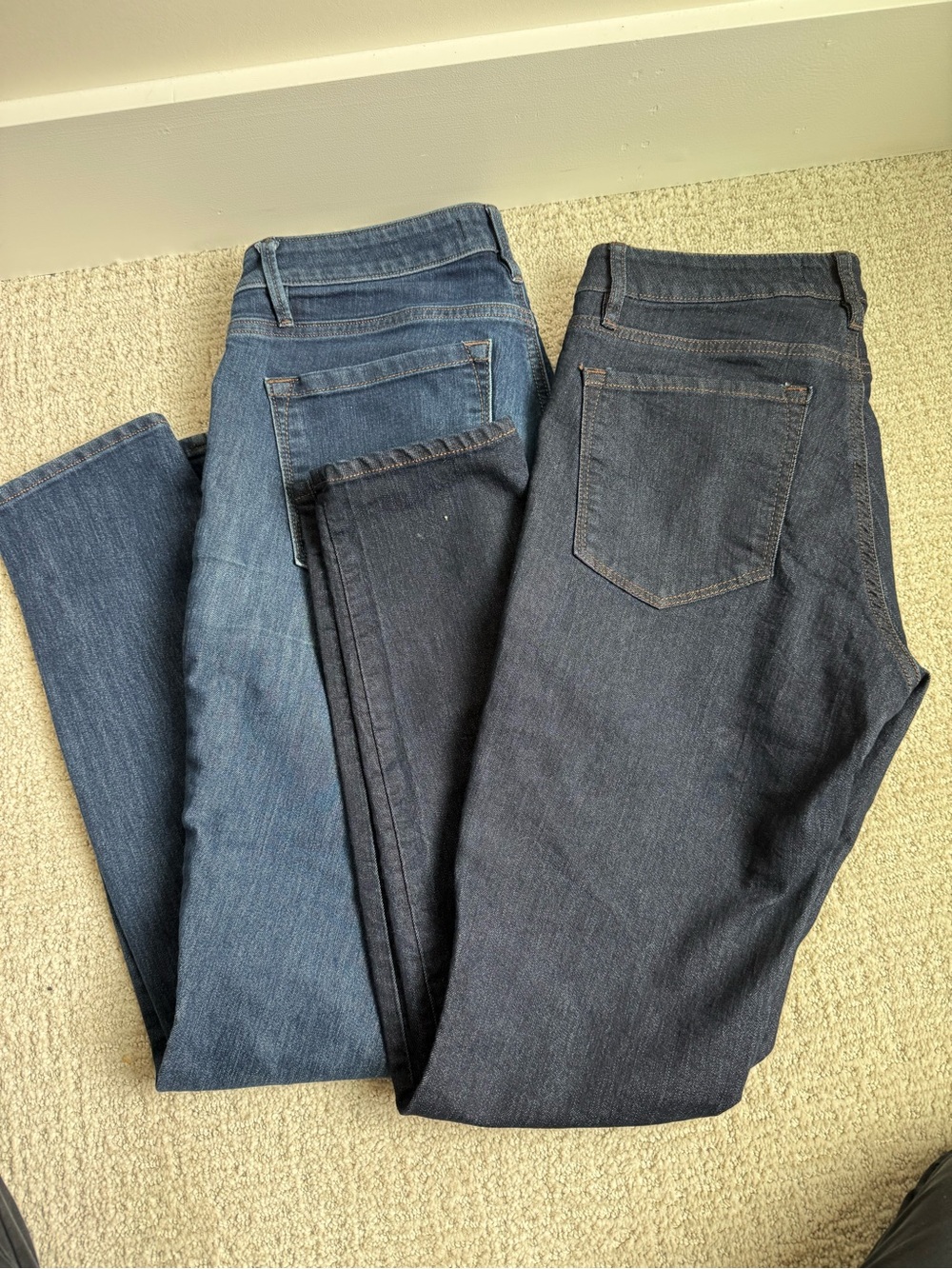 LOFT Women's Curvy Skinny Jeans — Medium Blue & Dark Blue